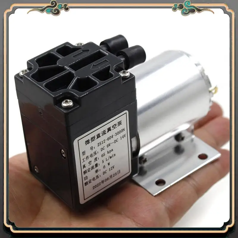 

M45K-1PC Silver+Black 65-120Kpa 6W Mini Vacuum Pump Negative Pressure Suction Pump With Holder For Gas Analysis Sampling