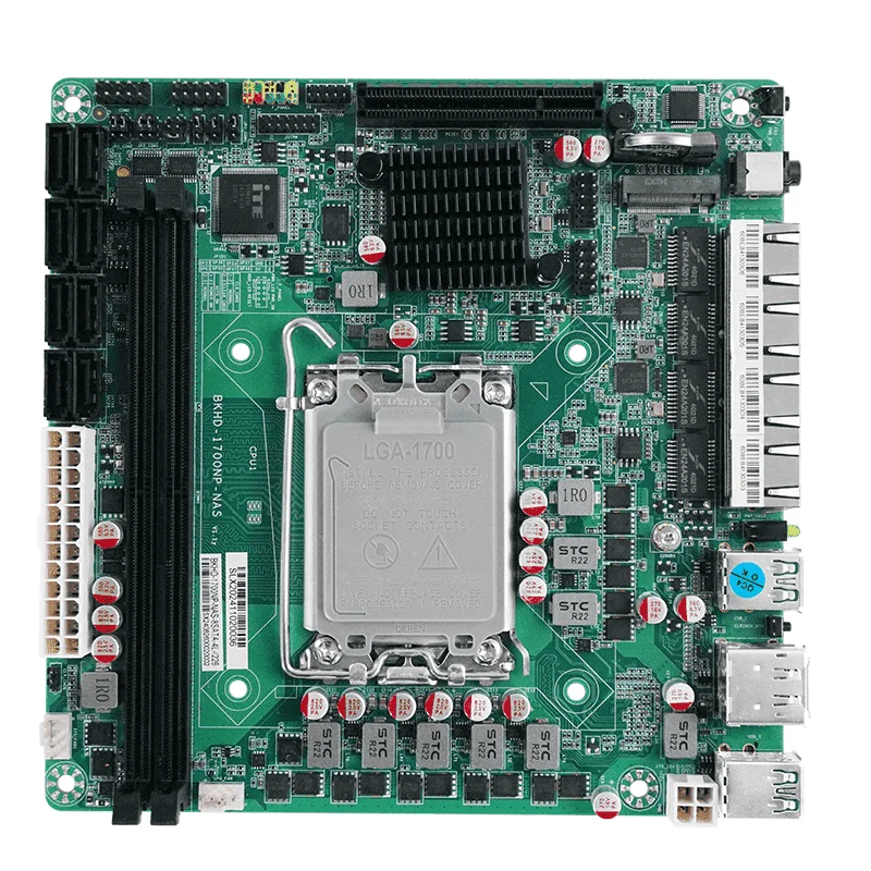 IKuaiOS Mini ITX Motherboard B760 Suitable NAS Firewall Server Compatible TrueNAS OMV ESXi 4x2.5GbE 8xSATA 2xM.2 1xPICe x4