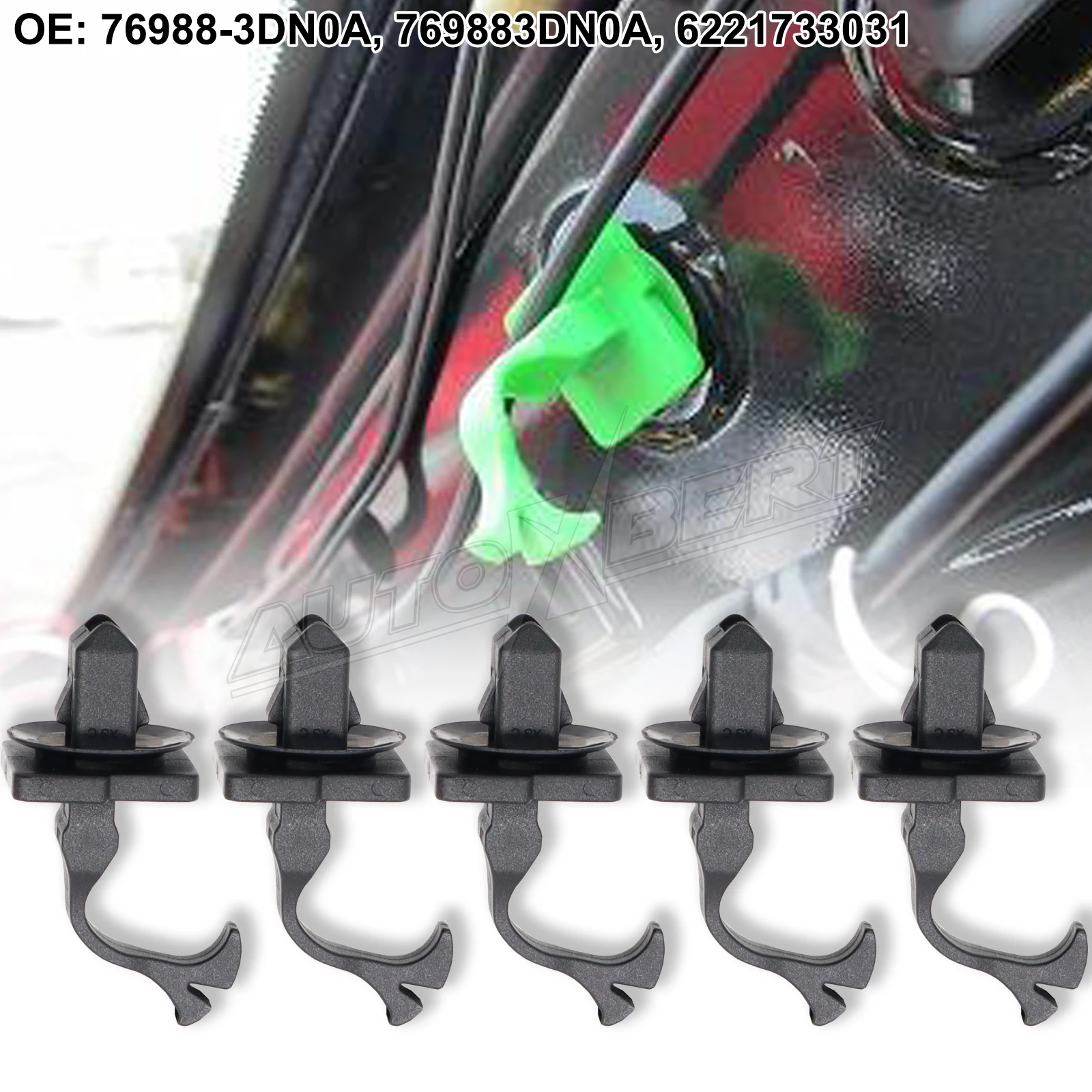 5X pour Nissan x-trail Rogue T32 Pathfinder R52 370Z Z34 Qashqai J11 pare-brise pare-brise pilier pince un pilier garniture pinces Clips