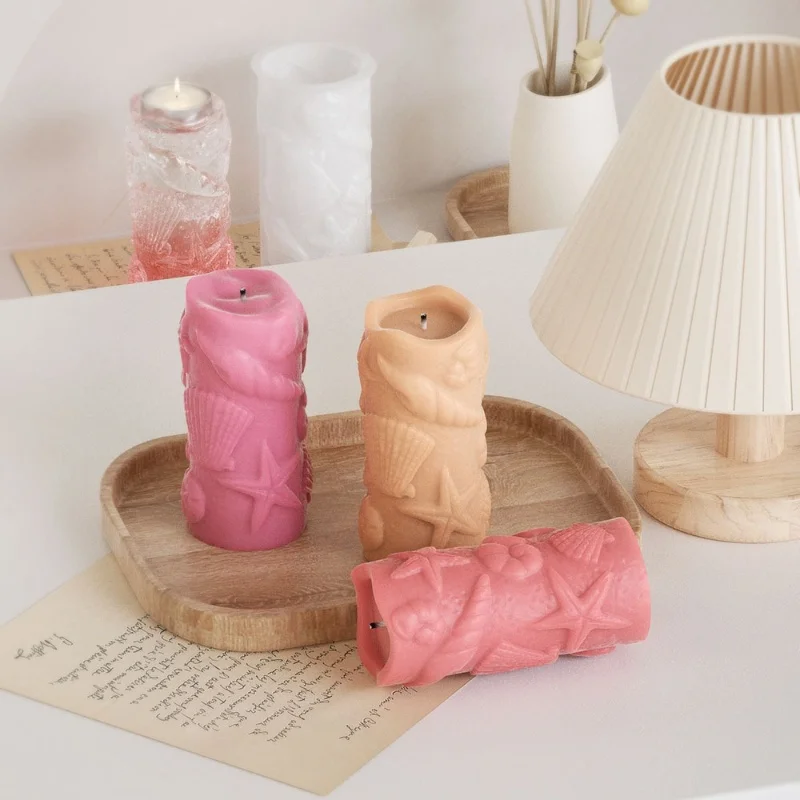 Ocean Cylindrical Candle Silicone Mold DIY Animal Aromatherapy Gypsum Candle Holder Resin Epoxy Mold Home Decoration Storage