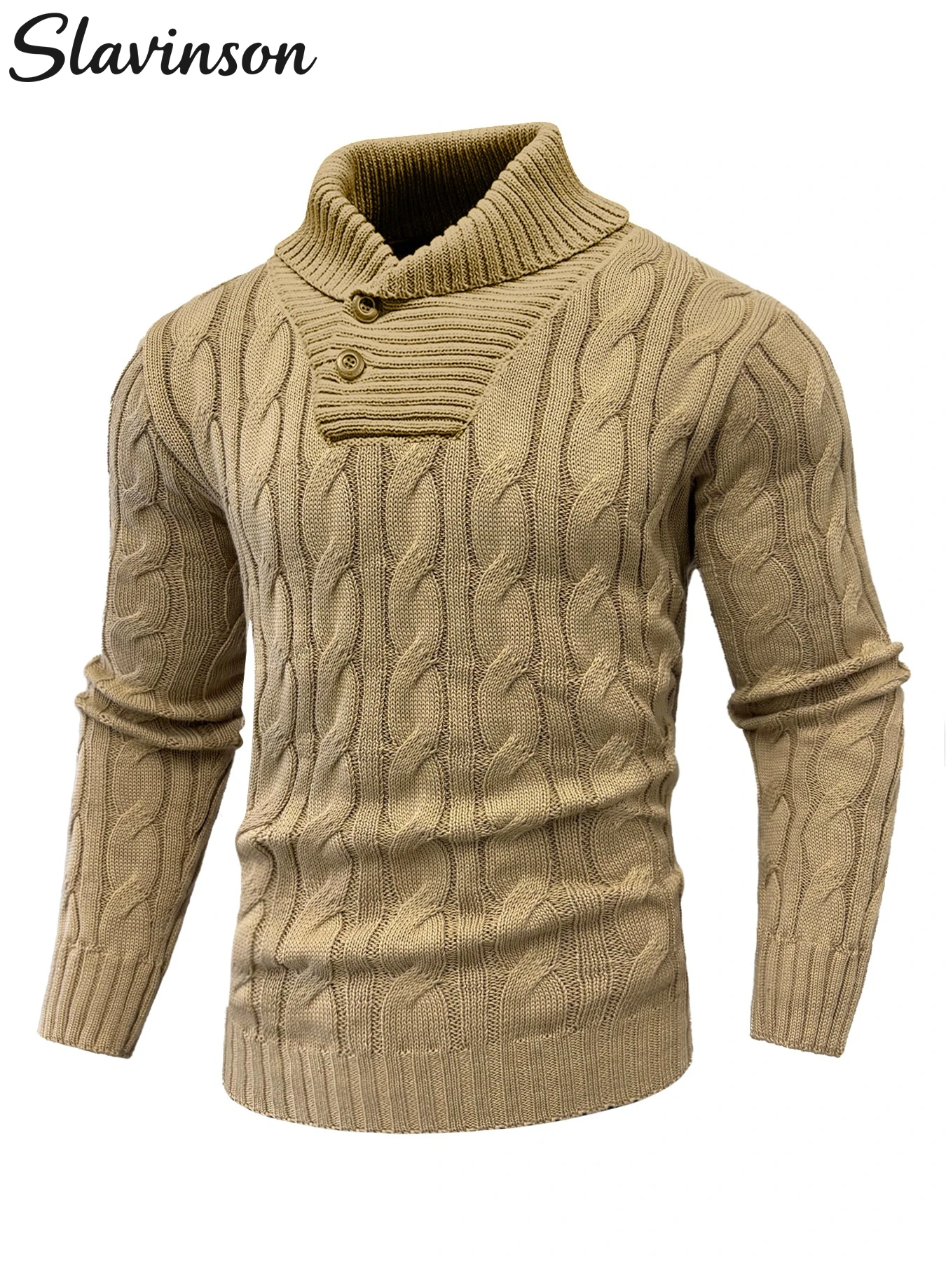 

Men's fall outfits clothing - textured knit button-up shirt with lapel, warm and comfortable for commute