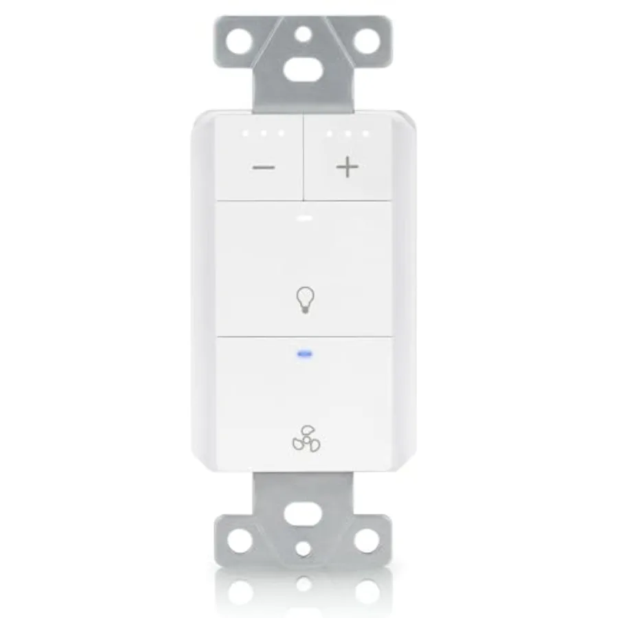 

Dimmer Switch for Exhaust Fan with Light Single Pole Fan Light Switch Neutral Wire Needed White