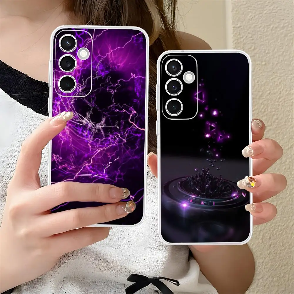 

Роскошный фиолетовый чехол для мобильного телефона Samsung Galaxy S25 S24 S23 S22 S21 Plus FE Ultra, прозрачный, красочный, красивый чехол для смартфонов