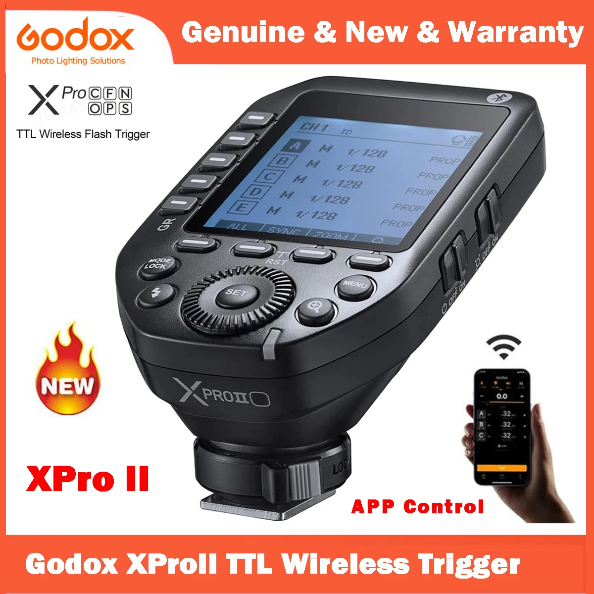 

Godox Xpro II TTL Wireless Flash Trigger 1/8000s HSS TTL-Convert-Manual Function Large Screen for Canon Nikon Sony Olympus Penta