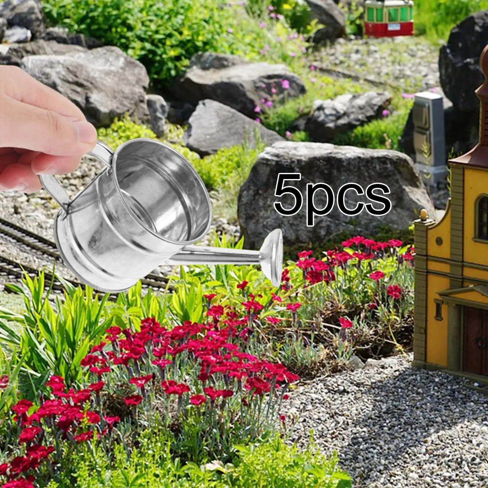 

5 Pieces Mini Watering Cans Decor for Courtyard Houseplant Children Day Gift