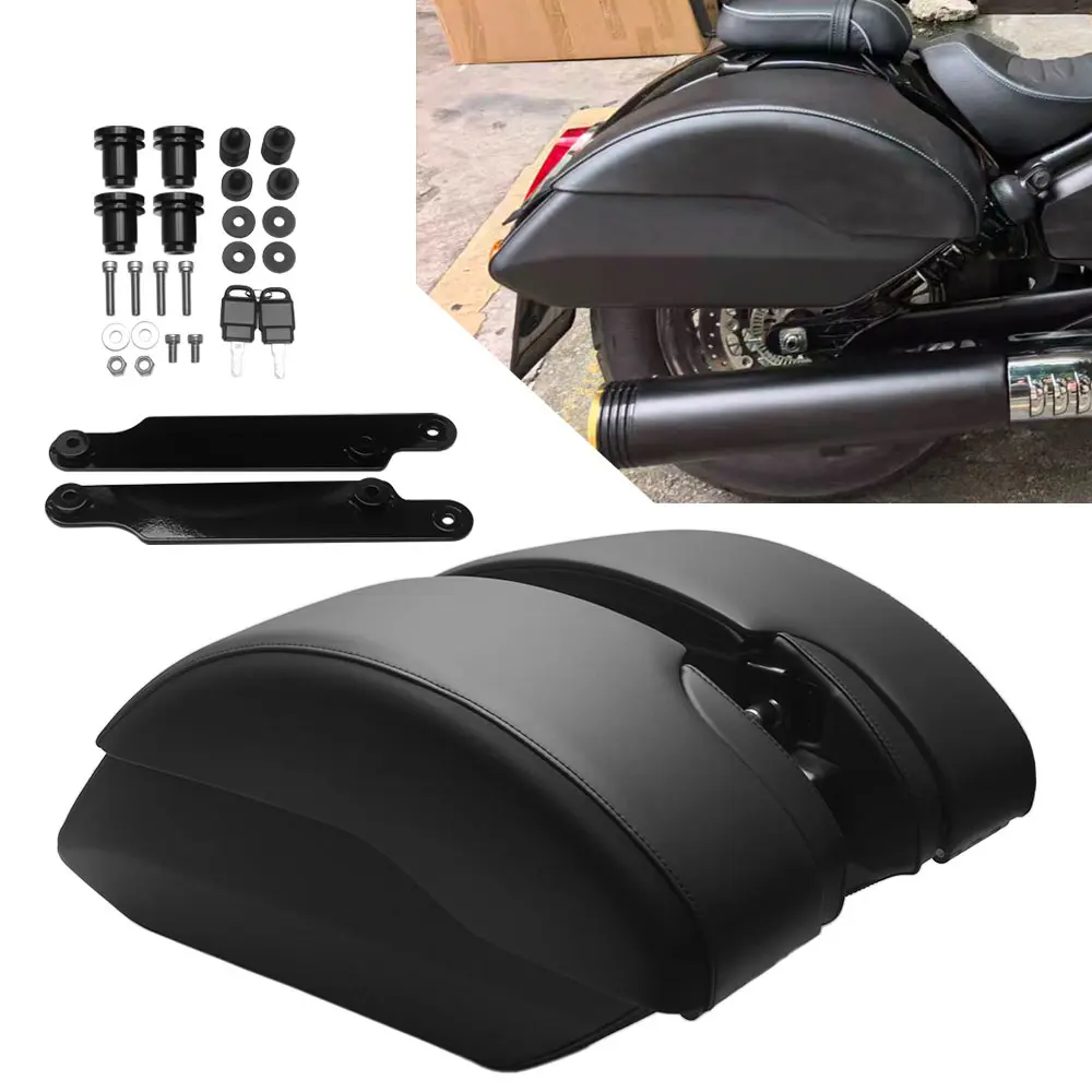 6.4 gal (24L) Rear Saddlebags with saddlebag mount spools Motorcycle 1 Pair Fit For Indian Sport Scout Limited + Tech 2025-2026