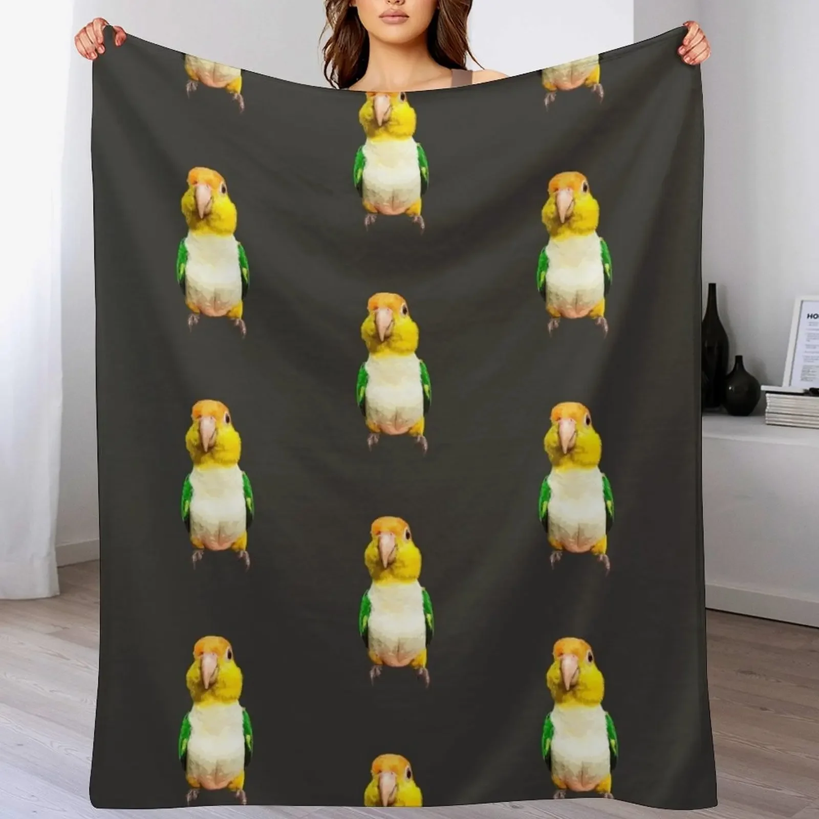 White Bellied Caique Parrot Throw Blanket Thin wednesday Soft Plush Plaid Blankets