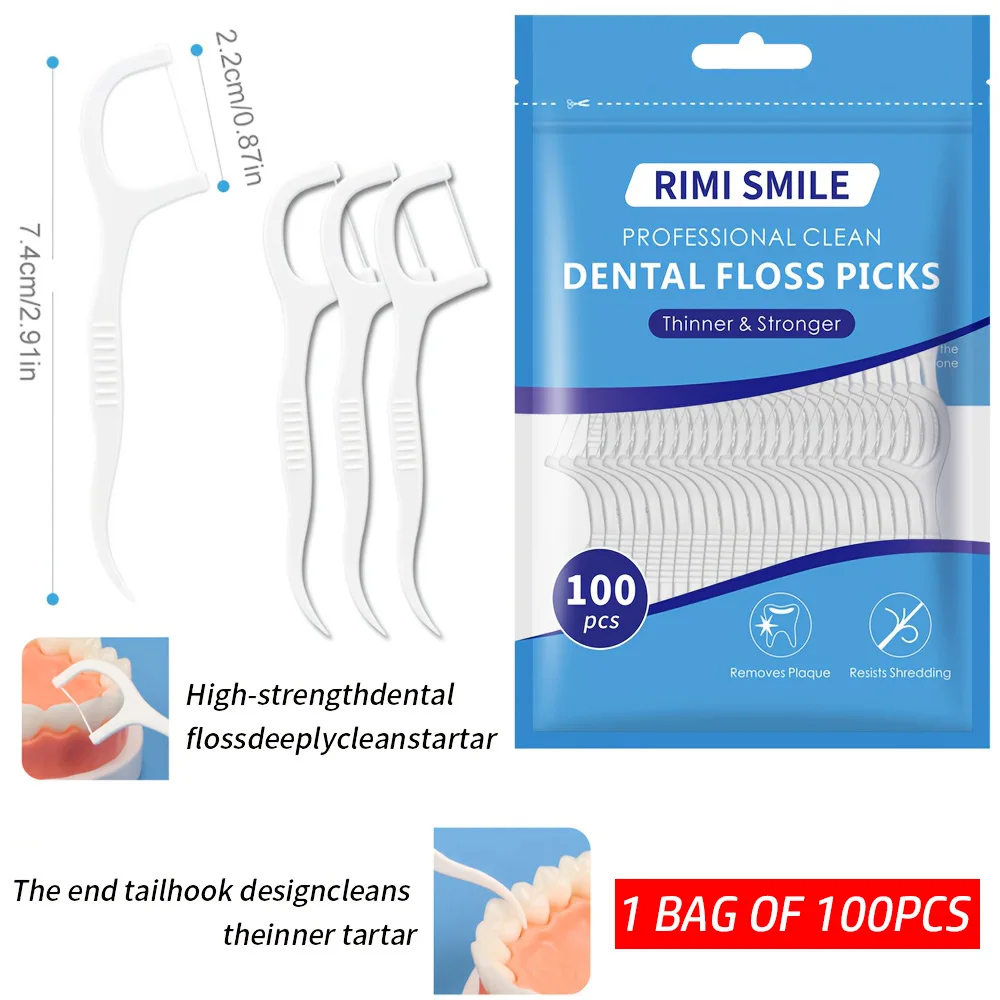 (أسعار معقولة) 50/100/300 PCS-RIMI Smile Floss - يأتي مع صندوق خيط تنظيف أوتوماتيكي - مناسب للحمل عند الخروج #5