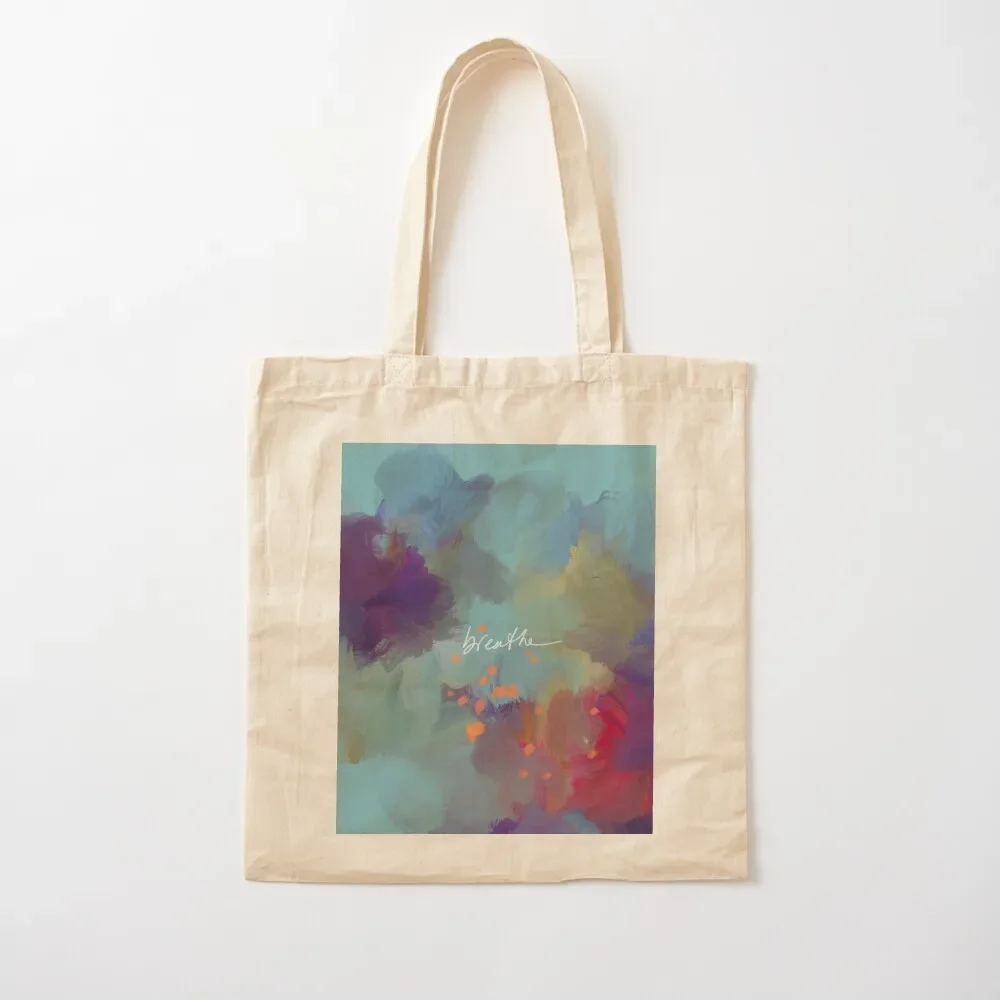 

Breathe - Inspirational Blue Abstract Art - Painting by Morgan Harper Nichols Tote Bag Gift bag personalized tote bag