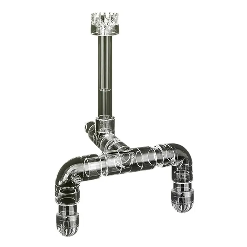 HLZS-Fish Tank Aquarium Skimmer Transparent Acrylic Inflow Outflow Water Plant Tank Filter Spin Surface Cleaning Pipe B