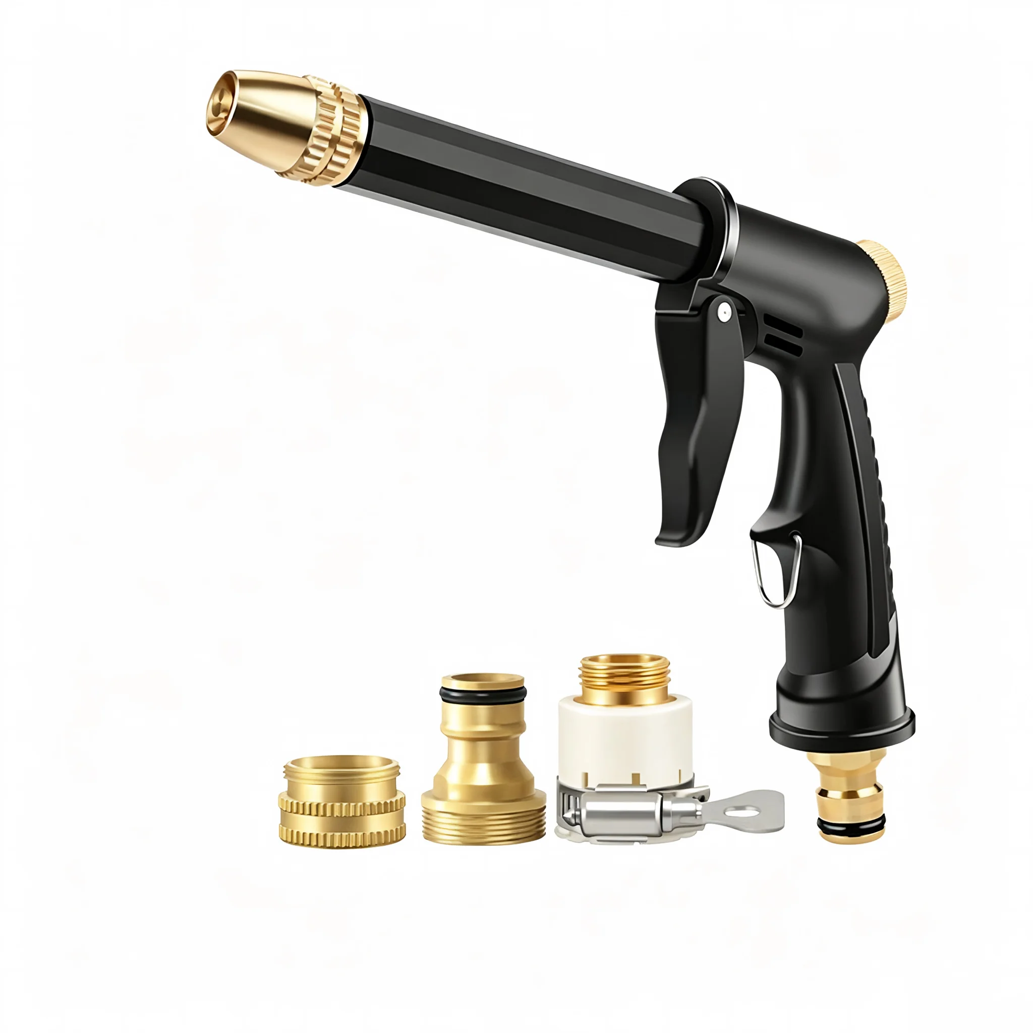 High Pressure Car Wash Gun with Telescopic Hose, 7 Spray Modes, Foam Cannon, Leak-Proof Water Sprayer for Garden Cleaning