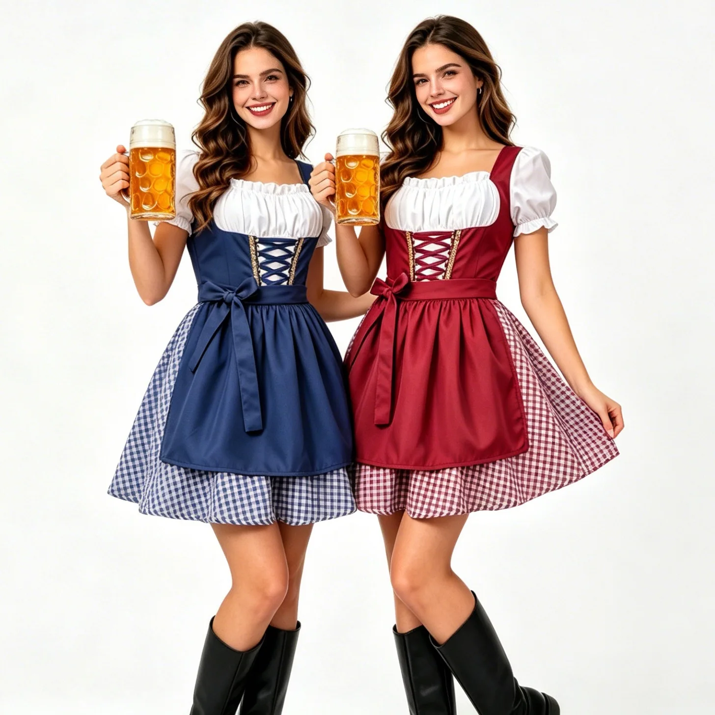 Karnevalskostüm Deutsches Oktoberfest Dirndl Münchner Bayern Trachtenkleid Ländliches Bauernkleid – Detail 4