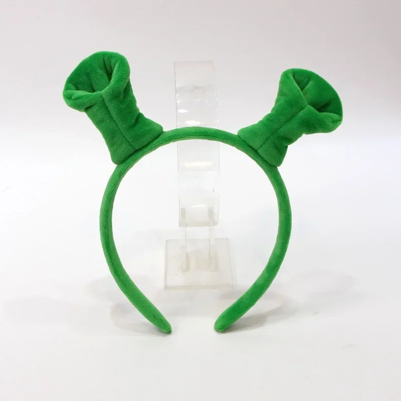 

Милый зеленый монстр Шрек, ушная антенна, повязка для волос, тканевая заколка для мытья лица, прямая трансляция, головной убор, мультяшный животный стиль