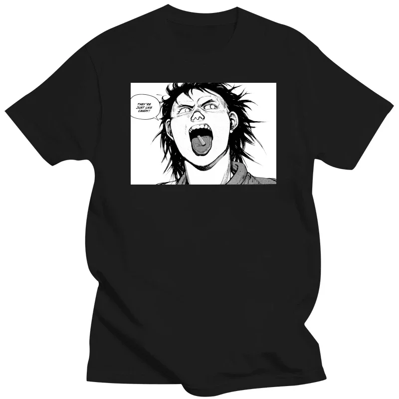 Homme saf pamuk Manga Shotaro Kaneda Tee Anime Manga Tshirt kısa kollu kentsel Neo Tokyo T-shirt Merch Komik Akira T Shirt