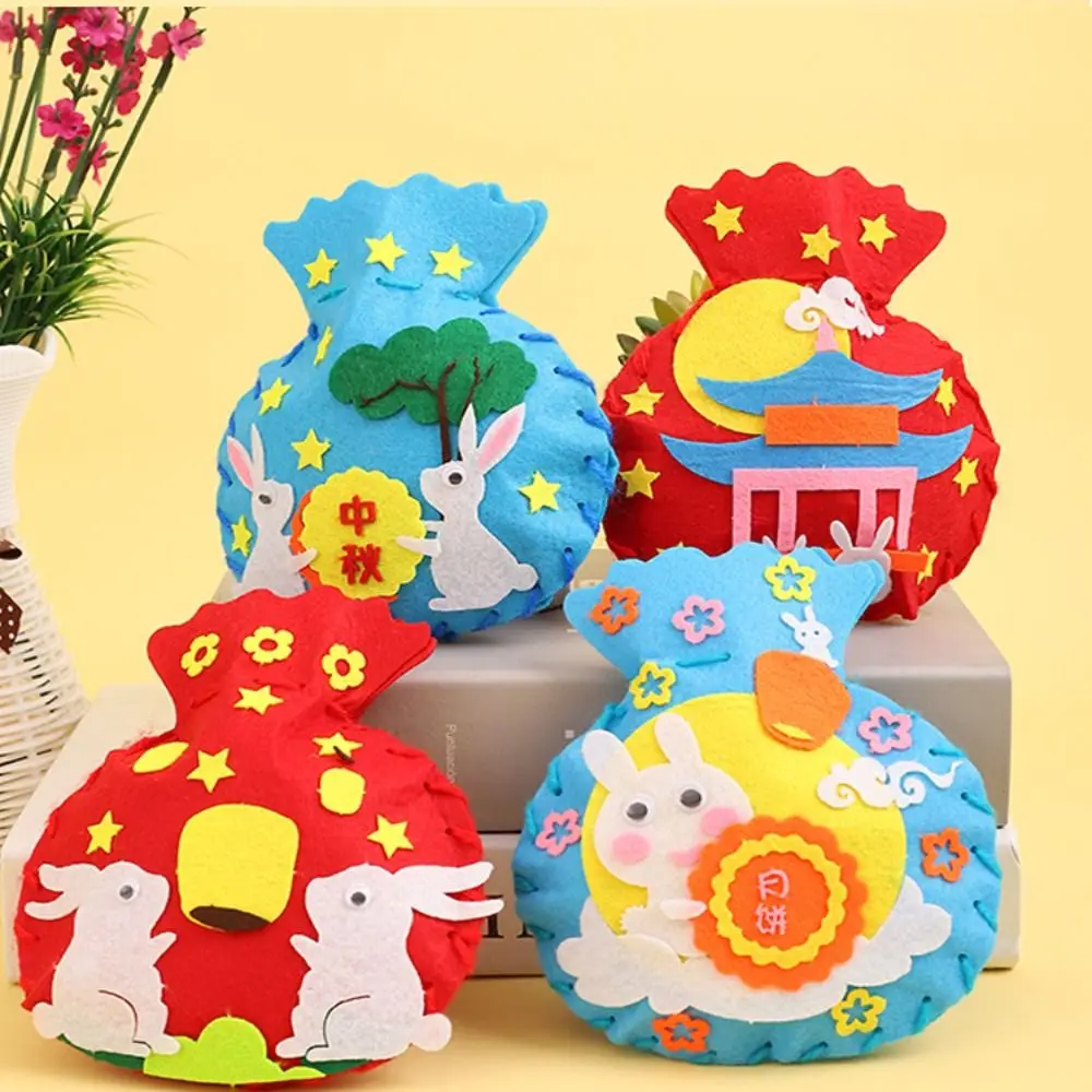 

Non-woven Fabric DIY Mid-Autumn Drawstring Bag Mooncake Rabbit Kids Montessori Arts Toy Lantern Soft Handmade Mid-Autumn Toy