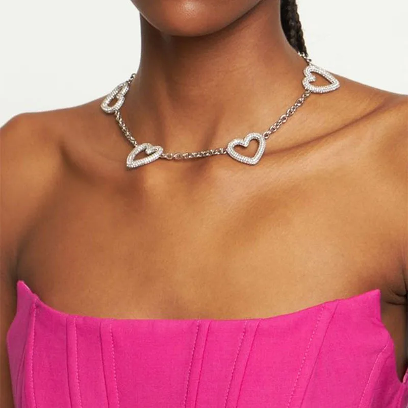 

New Love Necklace Exquisite Niche Rhinestone Clavicle Chain Fashion Accessories Female Necklace
