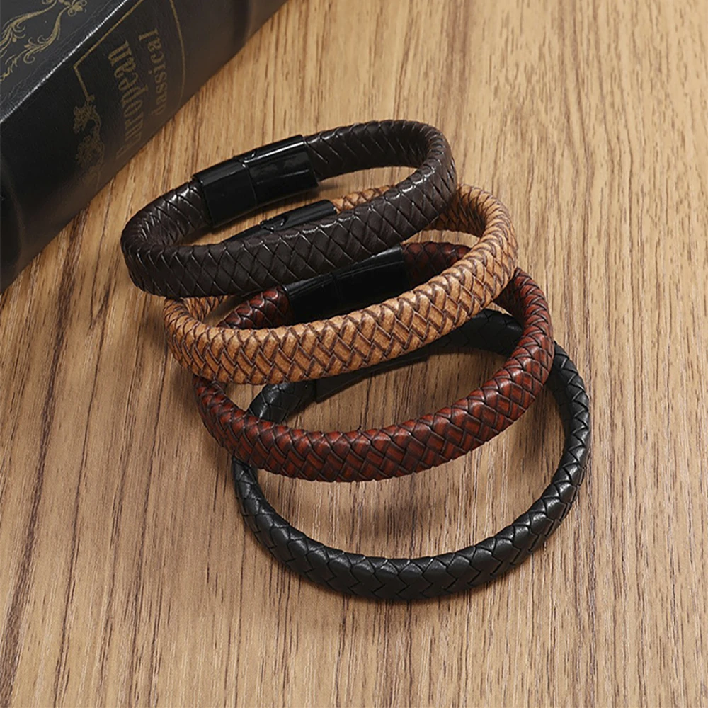 1m Echtes Rindsleder Geflochtenes Kordel Flaches Geflochtenes Lederband DIY Schmuckherstellung Armband Halskette Taschengriff Bastel-Lederseil – Detail 8