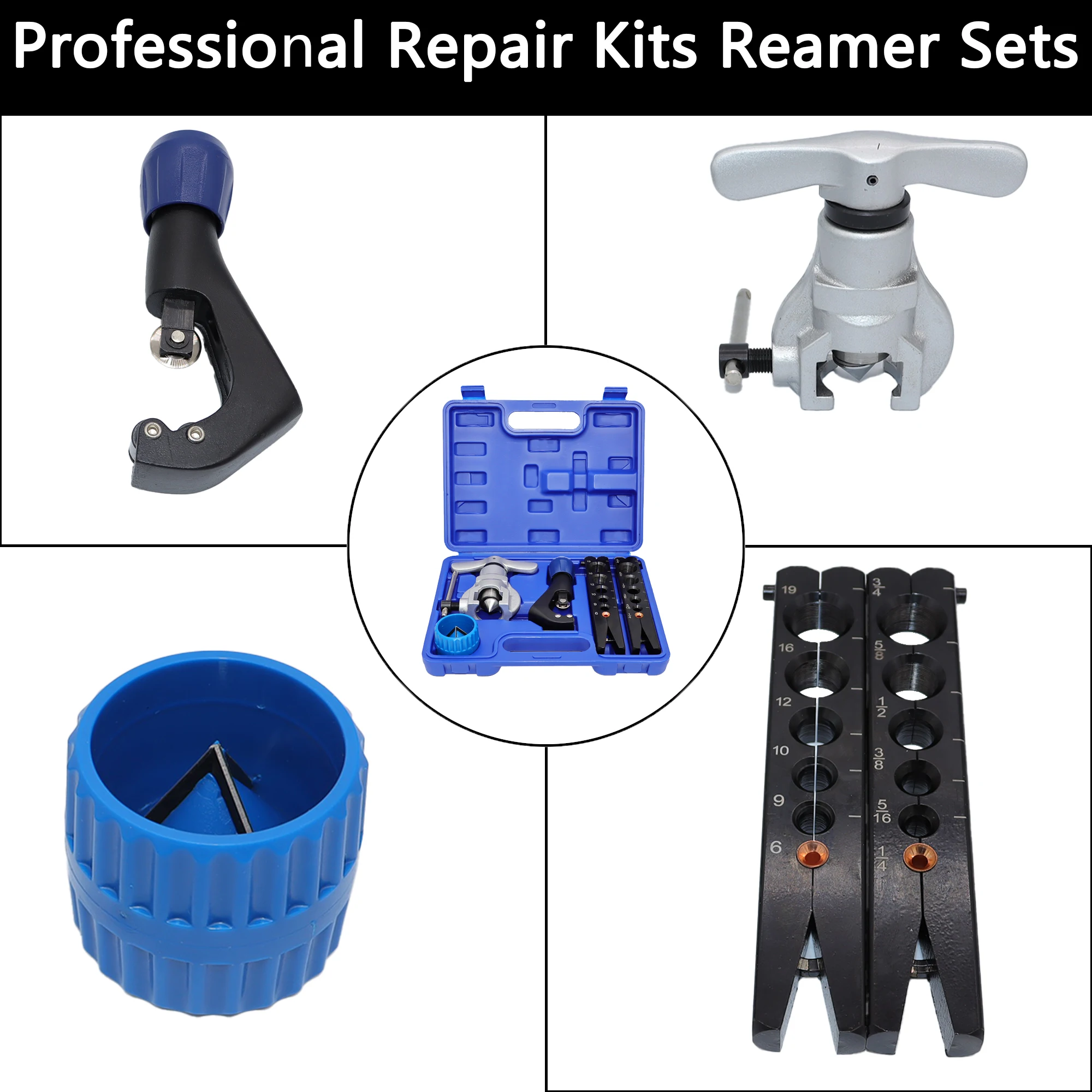 Copper Pipe Cutter Eccentric Expander Tube Flaring Tool Reamer Air Conditioner Refrigeration Repair Set Metric/Inch