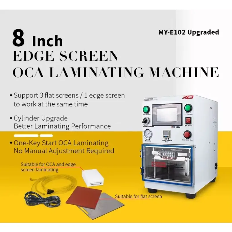E102 Mobile Phone LCD OCA Glass Vacuum Laminating Machine for Broken Screen Repair Lab Equipment