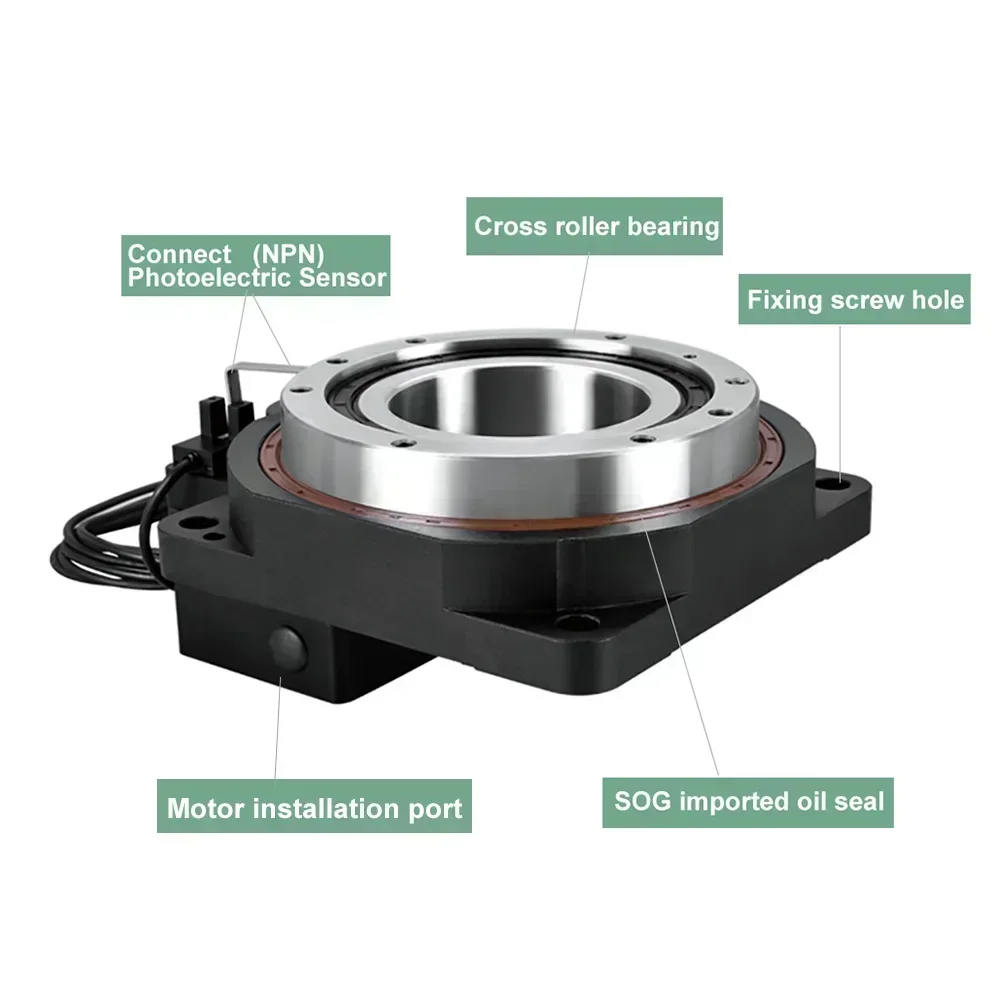 360 Degree CNC Electric Rotary Table Stepper Servo Heavy Duty Hollow Rotating Platform Circular Cutting Compas for Laser Marking