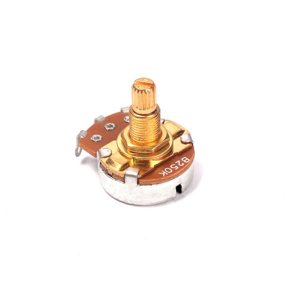

Guitar B250k Full Size Long Knurled Split Shaft Potentiometers Volume Tone Controls Audio Potentiometer Guitar Replacement Parts
