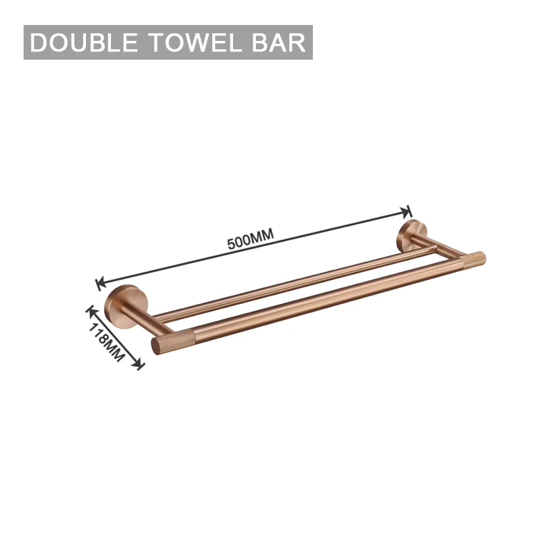 Geborsteld Rose Goud Roestvrij Staal Badkamer Hardware Set Handdoekenrek Kapstok Handdoekstang Toiletrolhouder Zeepbakje Accessoires