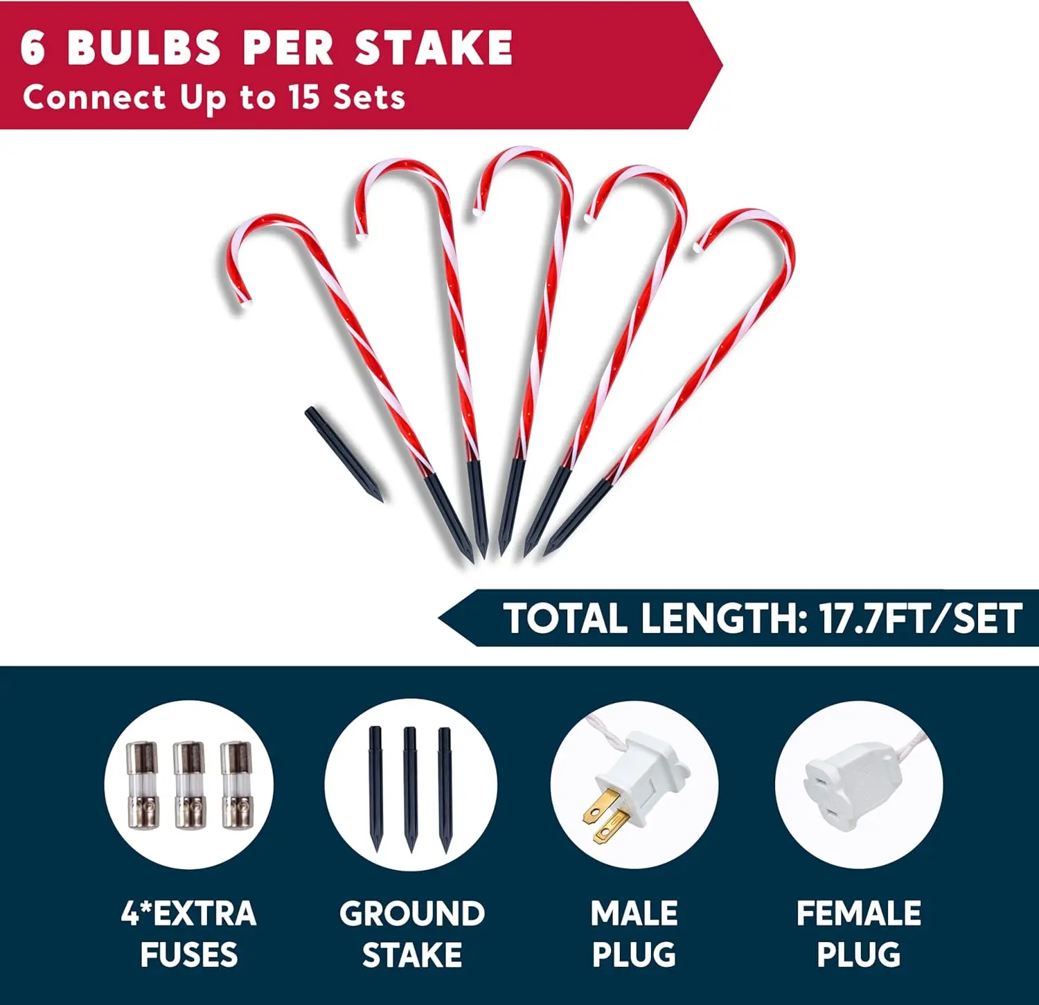 مجموعة أضواء علامات مسار قصب حلوى عيد الميلاد مقاس 16 بوصة من JOYFY مكونة من 12 قطعة مع أبيض دافئ لزينة عيد الميلاد الداخلية والخارجية