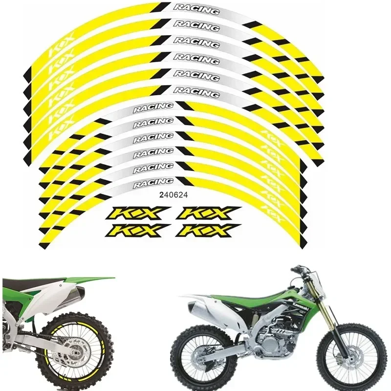 For Kawasaki KX 450 250 250F 450F 85 125 100 50 550 60 65 80 85  Motorcycle Parts Contour Wheel Decoration Decal Sticker - F