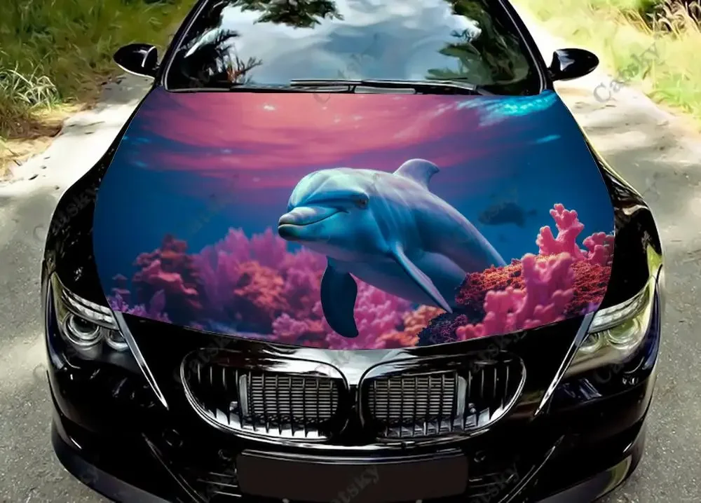 

Дельфин капот автомобиля наклейка ПВХ наклейка графическая пленка автомобильная пленка для грузовика внедорожник универсальный заказ DIY