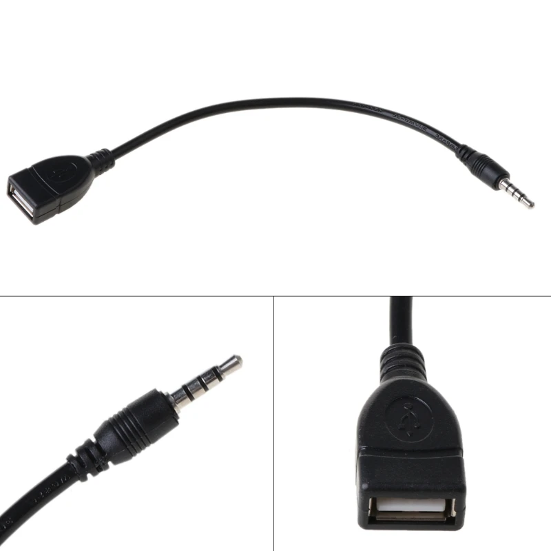 Cáp chuyển đổi 3,5mm sang USB động Q1W2 Kết nối với giao diện Aux của ô tô