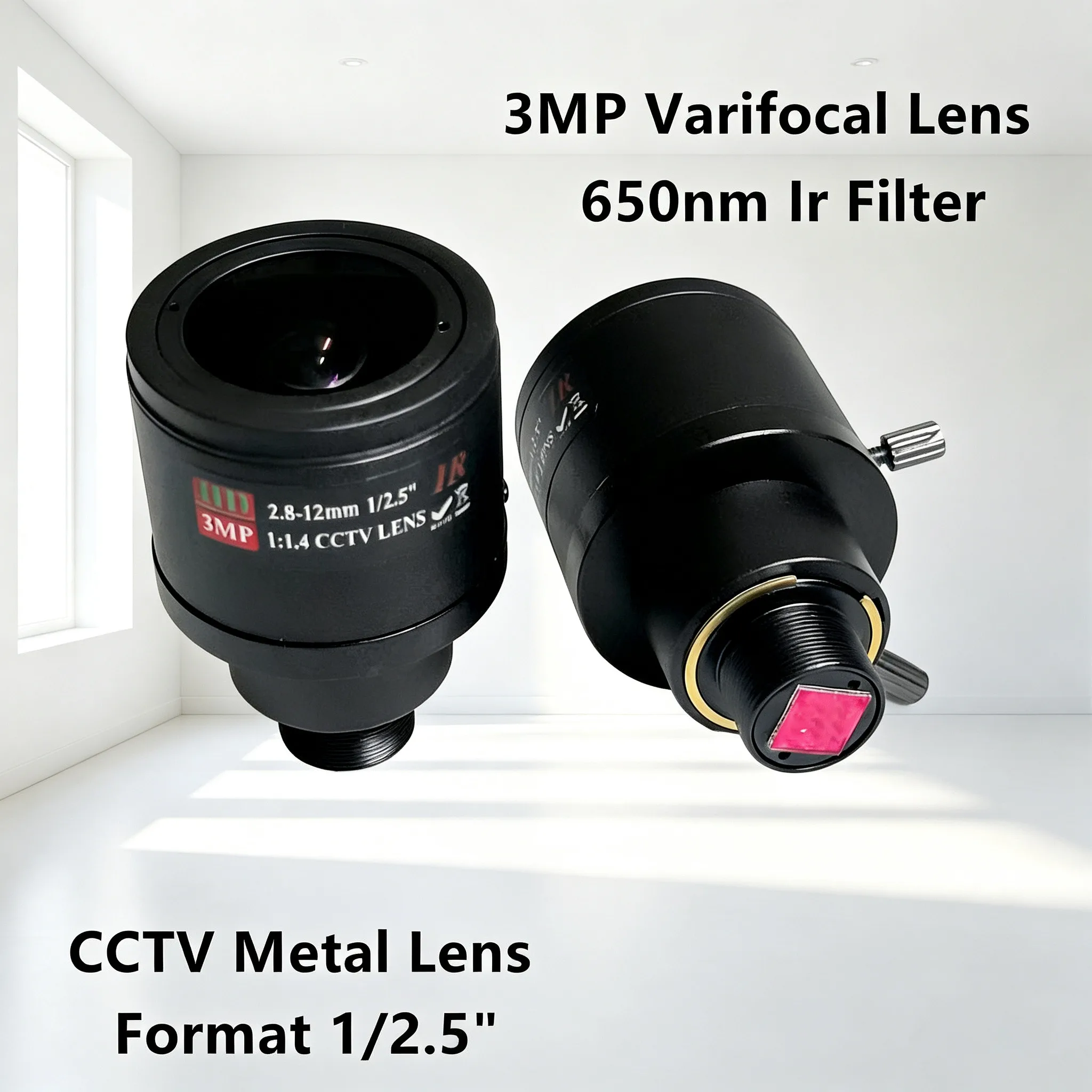 3MP Varifocal Lens With IR Filter 2.8-12mm M12 Mount 1/2.5 inch Manual Focus and Zoom For Action Camera Sports Camera
