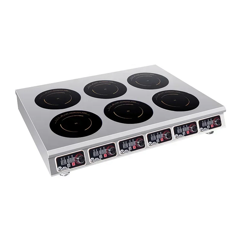 3.5KW*6  High Quality Six Ended Stainless Steel Cooker Multi commercial 6 burner induction