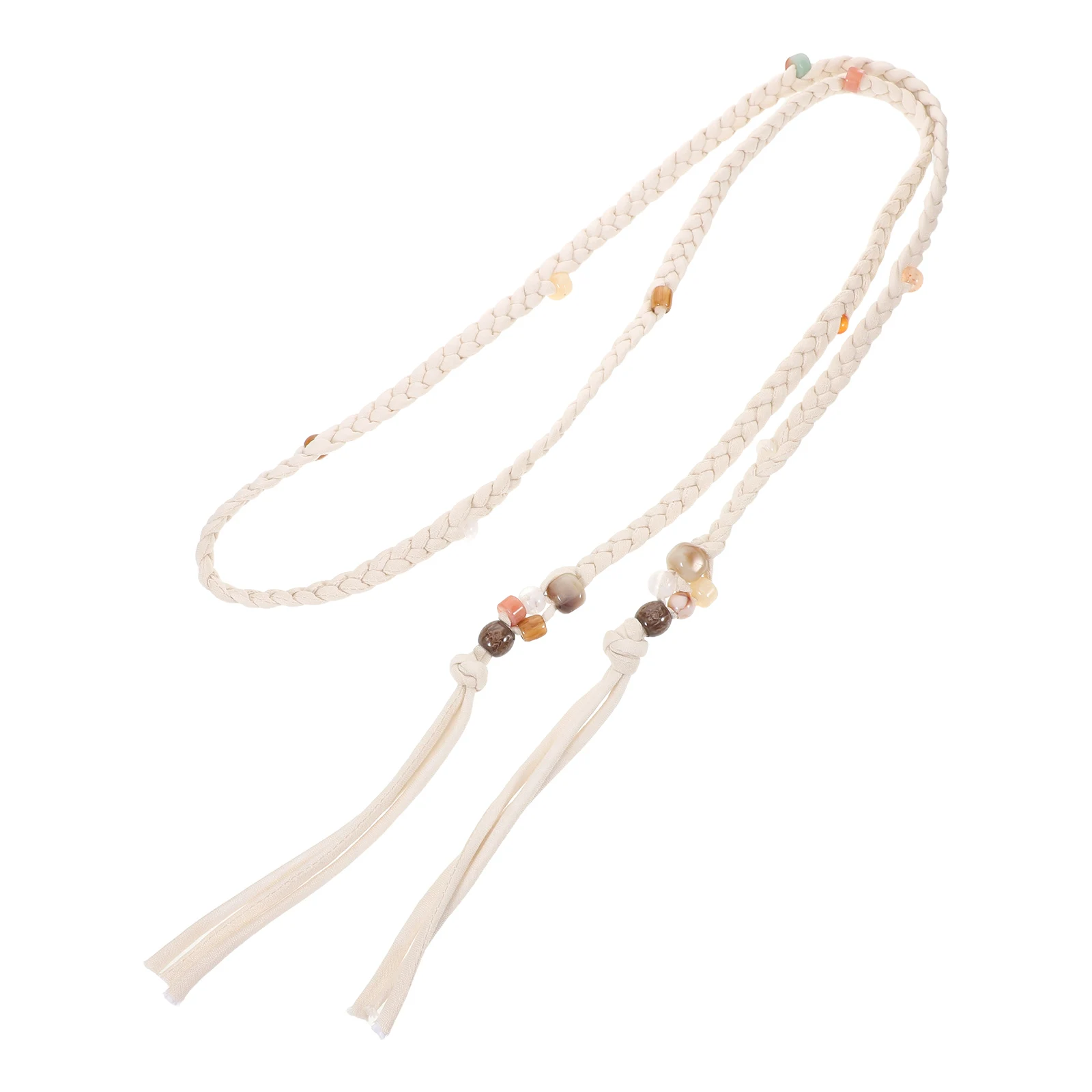 

Handmade Cotton Rope Belt Fashion for Women Adjustable Waist Beads Bohemia Boho Resin Ethnic Waistband Women's