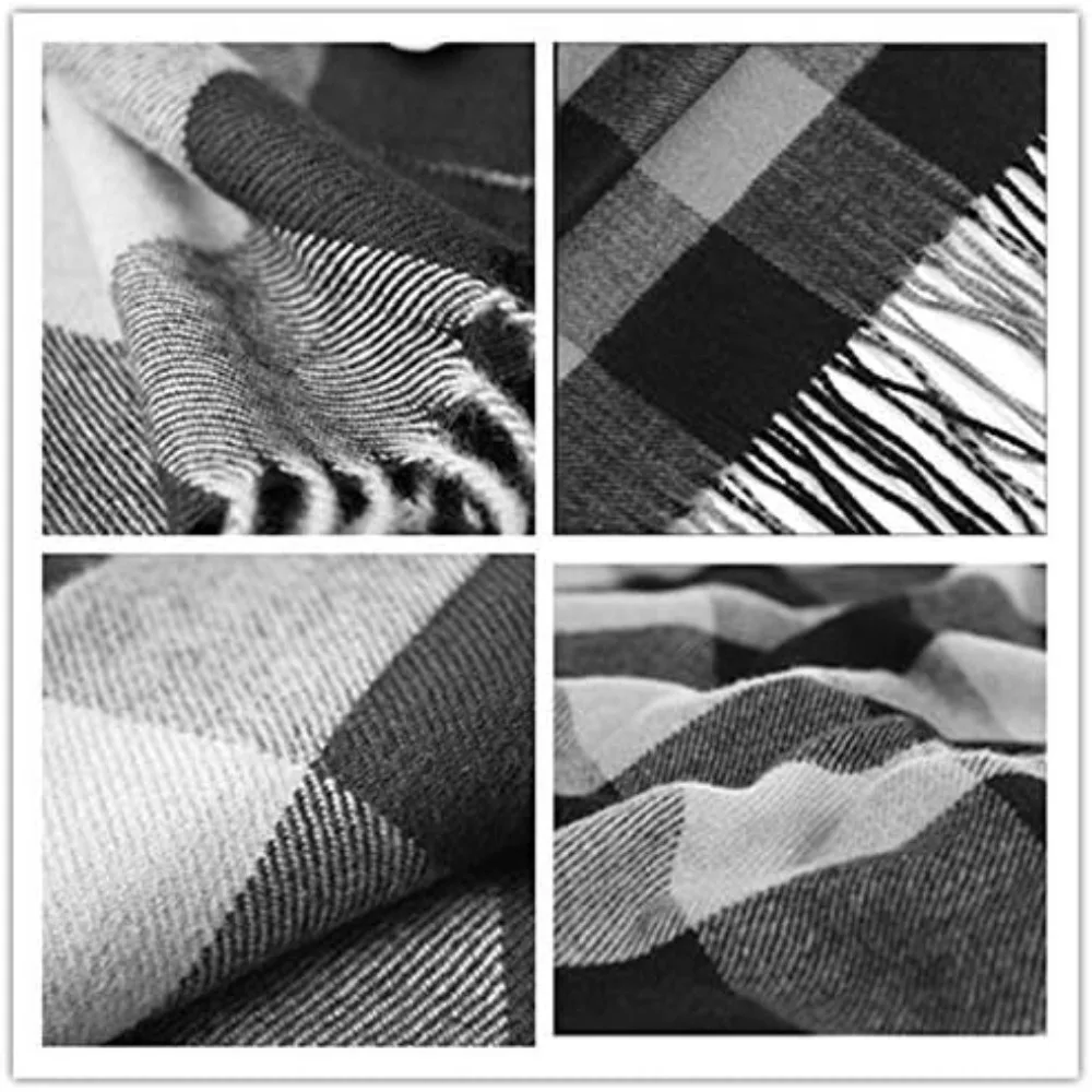 

Men's Scarves Arrival Winter Plaid Scarf Tassel Edge Soft Warm Scarf