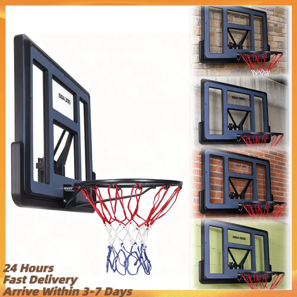 

43.31x29.53in Basketball Backboard Rim Combo Wall-Mount Hoop Replacement Kit with All-Weather Net for Home Training and Club Use