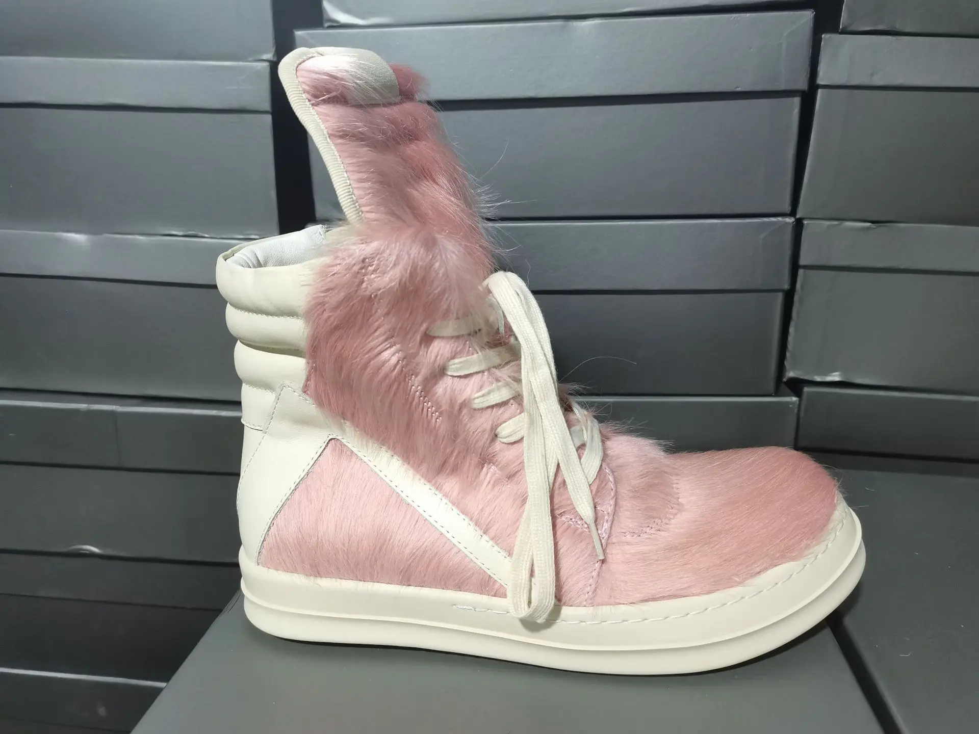 أحذية رجالية من شعر الخيل منصة غير رسمية للنساء أحذية رياضية عالية الجودة من الجلد أحذية رياضية فاخرة بأربطة وسحاب مصمم للرجال #3