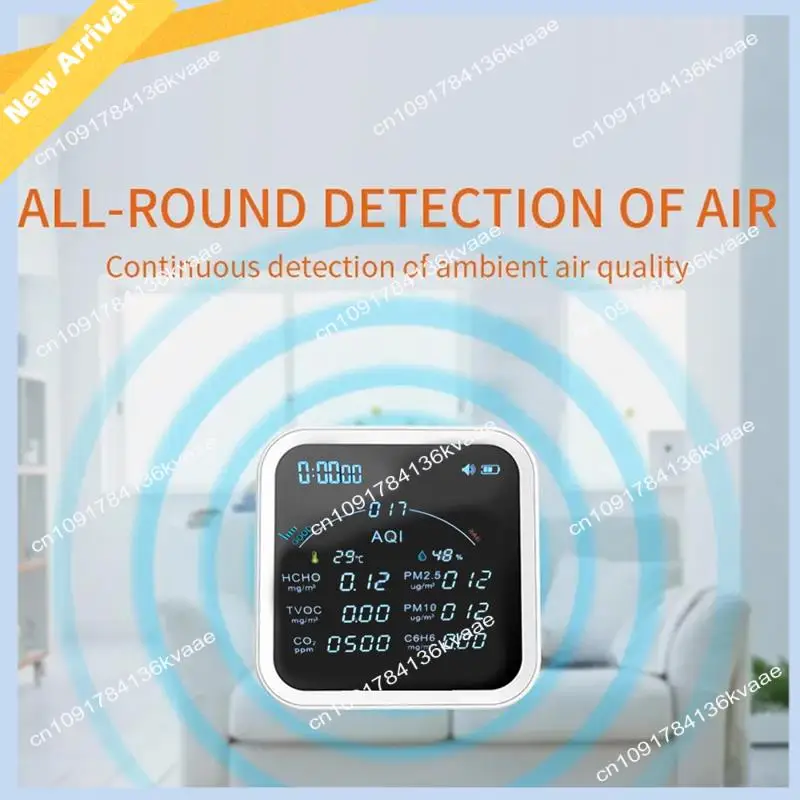 

M01K Tuya Wi-Fi CO2 HCHO H6C6 TVOC Монитор качества воздуха Портативный детектор CO2 Часы Будильник Монитор загрязнения воздуха PTH-9BW