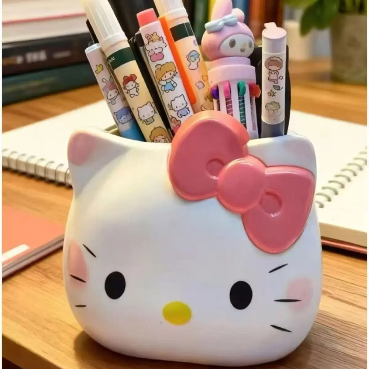 

Hello Kitty Creative Office Desktop Organizer Kt Cat Cute Multi-Functional Pen Holder Y2K Cosmetic Storage Box Birthday Gifts