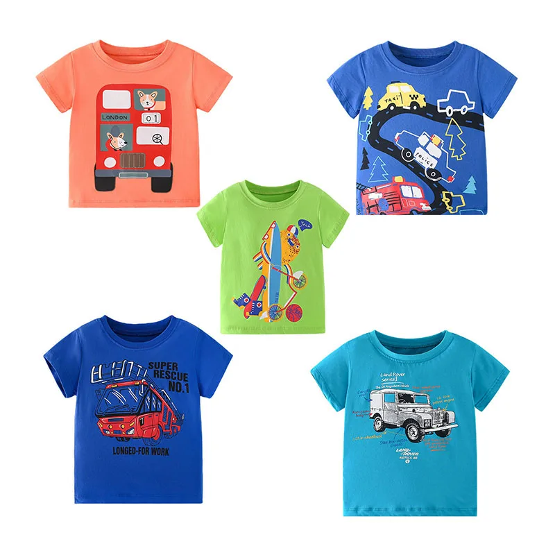 

Short Sleeve New Arrival Cars Printed Boys Girls T shirts for Summer Kids Cotton Tees Fashion Children Clothes Boys Top