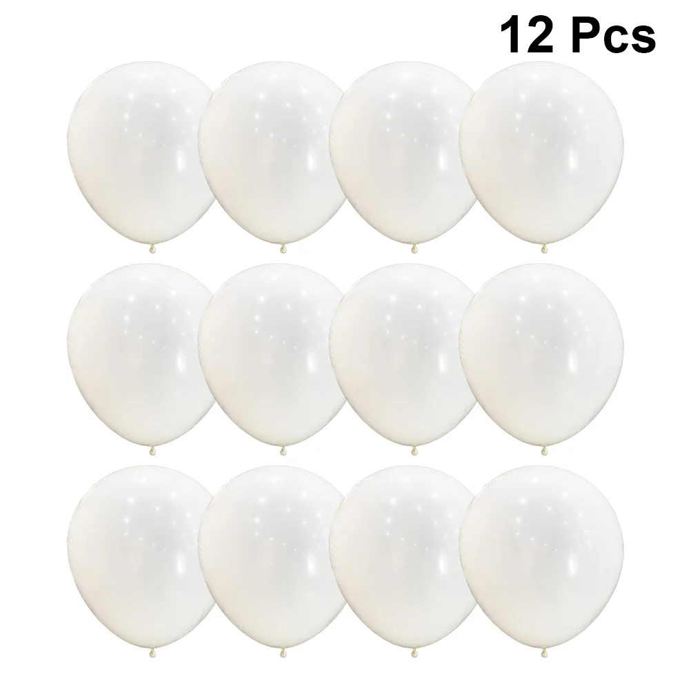 

12pcs 36inch Latex Balloons Solid Balloons Party Supplies for Birthday Party Wedding Decoration (White)