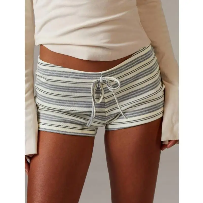 

New 20259 Striped Knitted Hot Pants Autumn Winter Women's Faion Ba-to-School Season plus Size Vintage Ciwalk orts