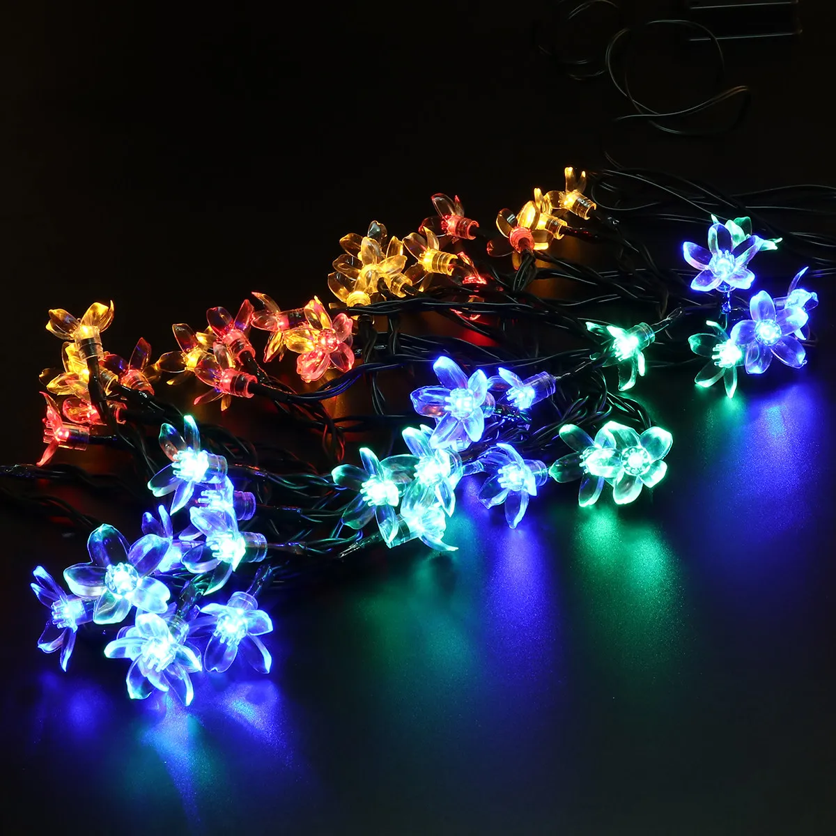 

50 LED Solar Powered String Lights Outdoor Cherry Blossom String Lights for Garden Patio Wedding Party Decoration