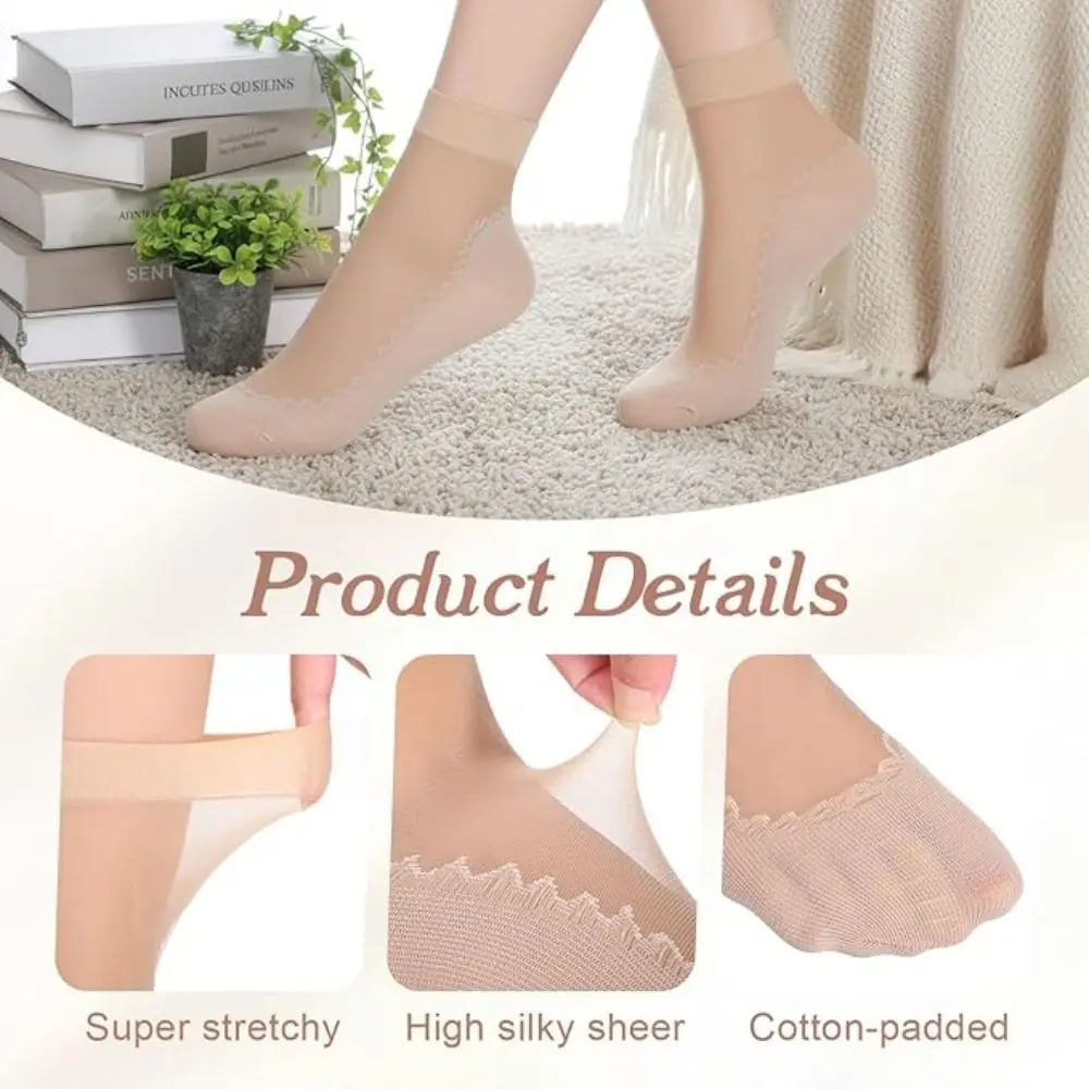 High Quality High Elastic Sheer Socks Breathable Solid Color Short Socks Ultrathin Anti-slip Thin Ankle Short Socks