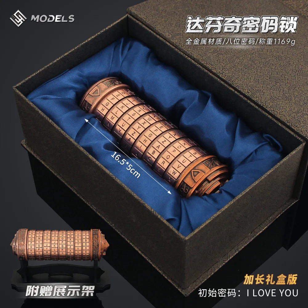 Adornos creativos Vintage, cerradura de combinación extendida Da Vinci, cerradura de combinación de letras, barril, colección de regalos, versión en caja de regalo