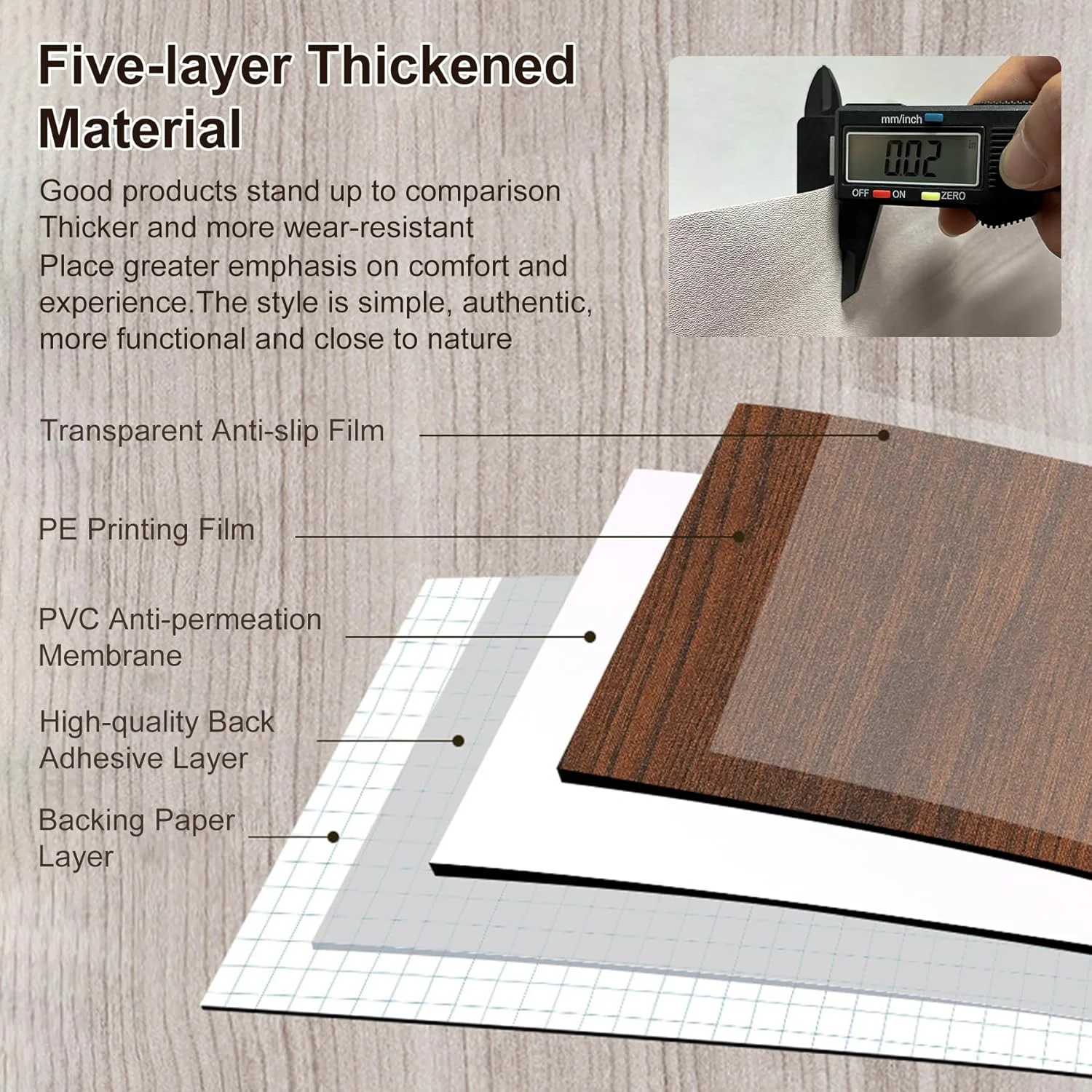 1 لفة 40X300 سنتيمتر واسعة أرضيات الفينيل لفة ذاتية اللصق ، بلاط أرضيات الخشب الحبوب قشر وعصا ملصقات أرضية متينة