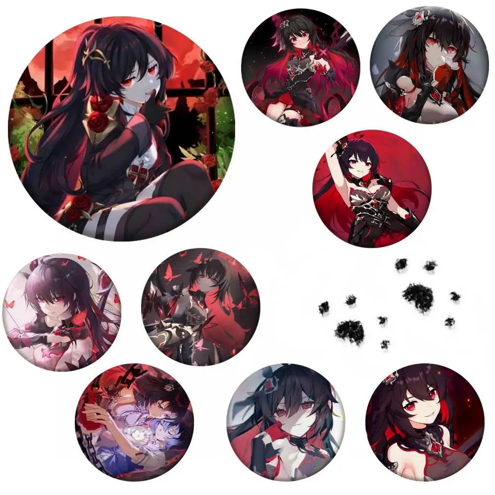 Veliona Honkai Impact 3rd Game Badge Tinplate Meme Round Brooch For Hat Bag Creative Lapel Jewelry Accessories Gifts