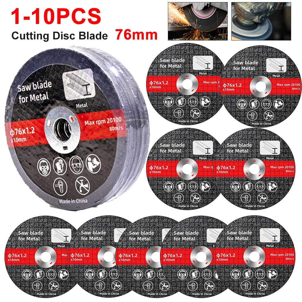 1-10pcs 76mm Saw Blade Electric Grinding Cutting Discs Circle Wheels Metal Cutter Power Tools Wood Cutting Sanding Grinder Discs