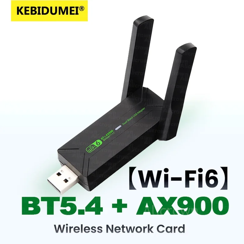 USB WiFi 6 AX900 Bluetooth 5.4 WiFi Adapter Wireless Network Card 2.4G&5GHz Wi-Fi Receive USB For PC/Laptop Win10/11 Driver Free