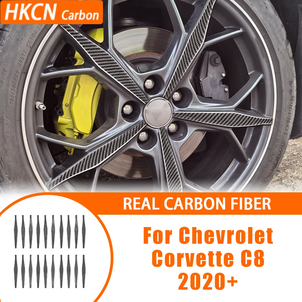 

Carbon Fiber Car Accessories Wheel Hub Decorative Strip Interior Cover Tirm Sticker Modification For Chevrolet Corvette C8 2020+