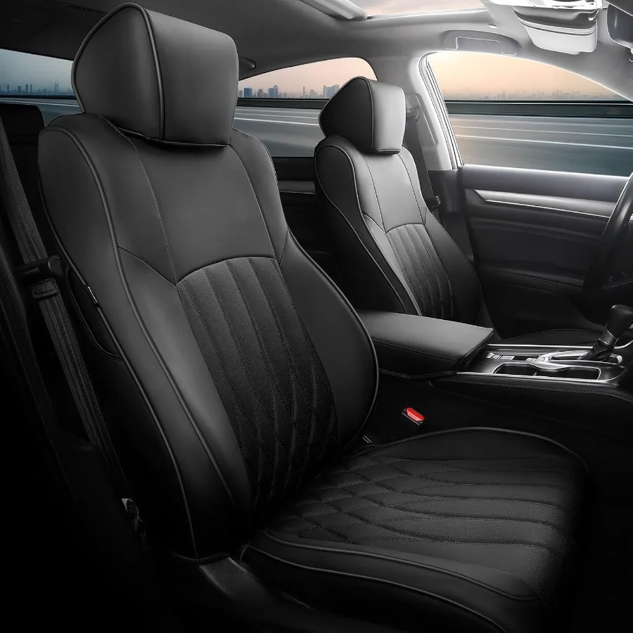 

Чехлы на сиденья Honda Accord на заказ LX 2018 2019 2020 2021 2022, чехол на автомобильные сиденья из искусственной кожи, полный комплект, задний ряд с однотонным складным покрытием